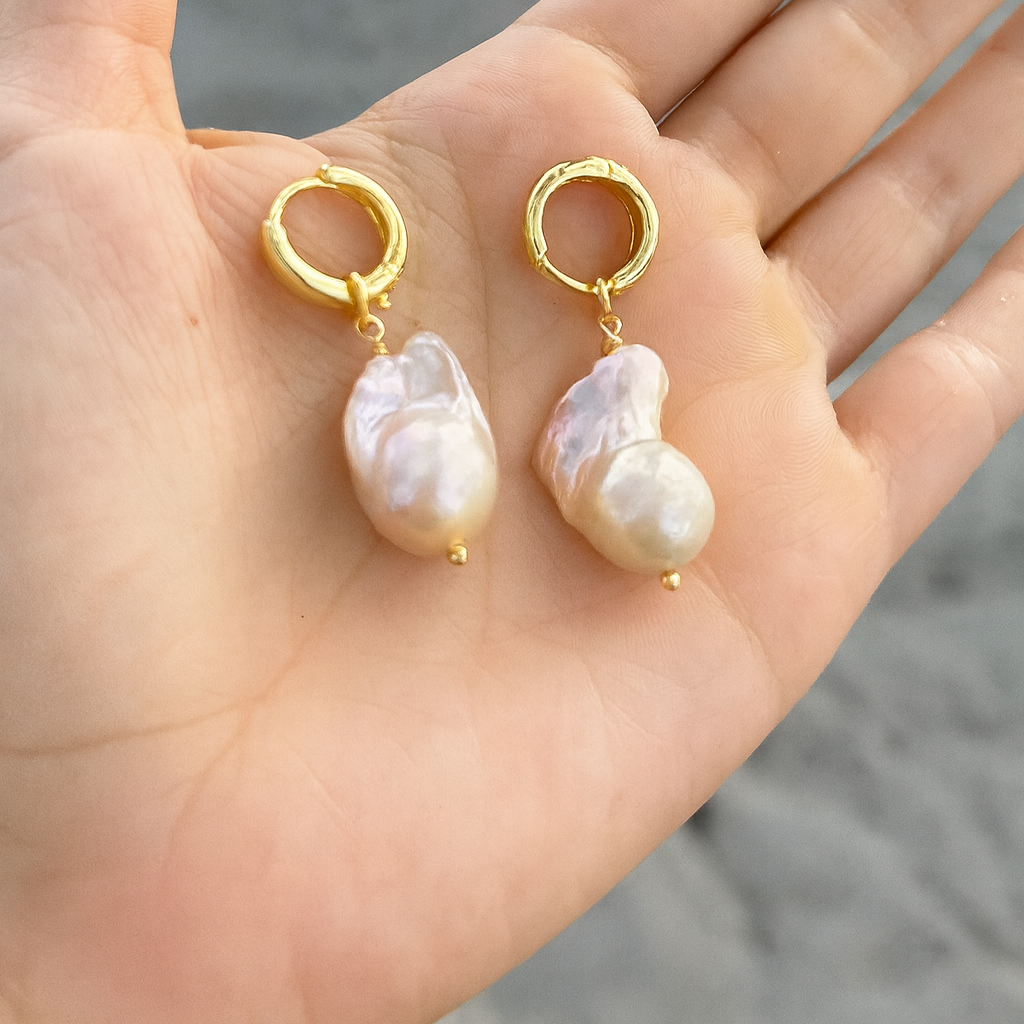 Pink Barroque Pearl Earrings