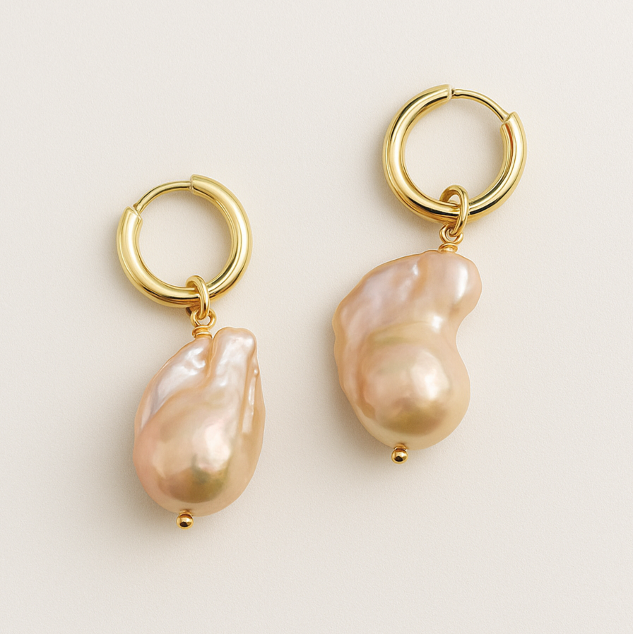 Pink Barroque Pearl Earrings