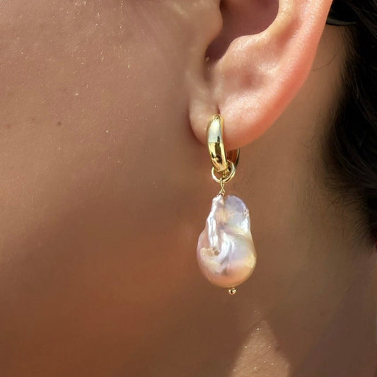 Pink Barroque Pearl  Earrings