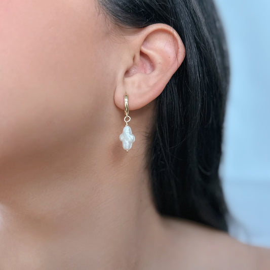 Pearl Cross Earrings